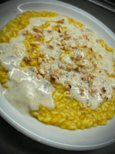 Risotto alla zucca con fonduta di gorgonzola